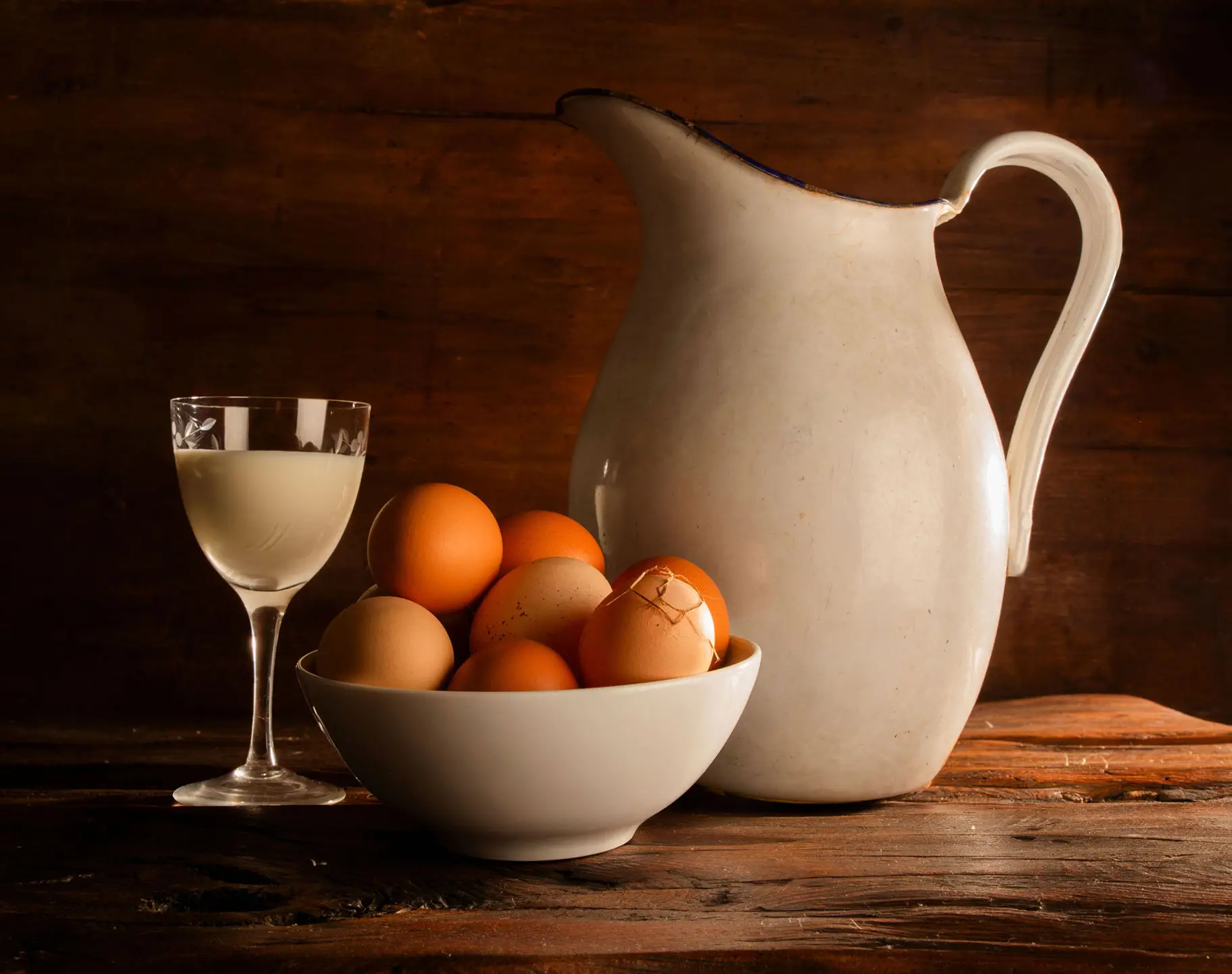 direkt vom Bauern um die Ecke frische Eier und Milch